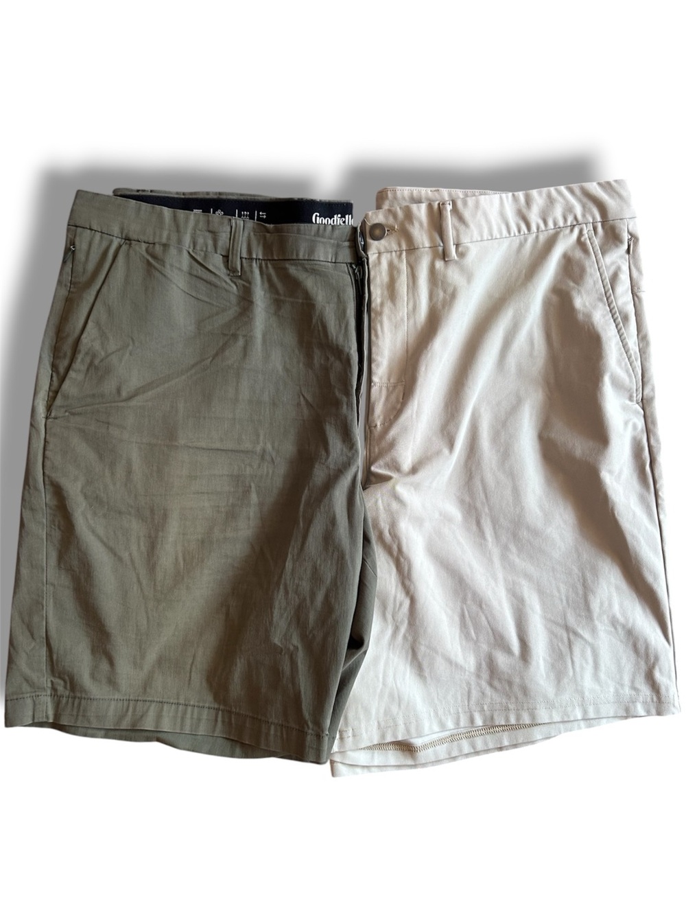 Lot of 2 Men’s Size 42 Shorts Casual Khaki Tan Gray Old Navy Tech Goodfellow